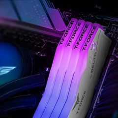 TeamGroup T-Force Delta RGB 2x16GB 6000MHz (6000MT/s) CL38 White 32GB DDR5 RAM Kit, Desktop Gaming Memory, Metal Heatsink, ARGB Sync, ECC, XMP 3.0/EXPO, For Intel/AMD CPU, High Performance Low Latency