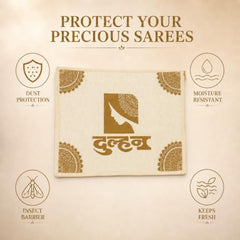 Choego New Season Wedding Print Saree Cover Pack of 12 | Zip closure, Doli Print Reusable storage bags, Ideal for bridal designer sarees, Wardrobe organizer, One side transparent