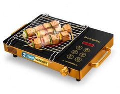 Longway Infralite Pro 2200W Infrared Hot Plate Cooktop with Steel Grill Rack, Crystal Glass Top, Touch Panel & Digital Display, 4 Preset Modes – Stir Fry, BBQ, Hot Pot & Steam, Black