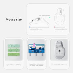 Keychron M6 Silent Wireless Gaming Mouse, 1000Hz Polling, Bluetooth 5.3/2.4GHz/Wired, PixArt 3311 Optical Sensor up to 12,000 DPI, Lightweight 3.03 oz(86g), Programmable, for Windows/Mac/Linux – Black