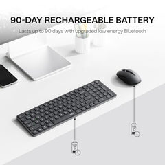Rapoo 9010M Multi Device Wireless & Bluetooth Keyboard & Mouse Combo, White