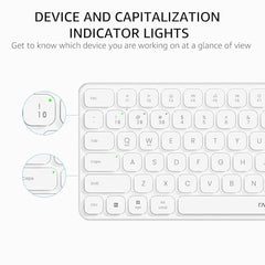 Rapoo 9010M Multi Device Wireless & Bluetooth Keyboard & Mouse Combo, White