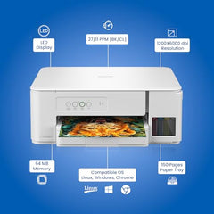 Brother Ink Tank DCP-T236 (New Launch) All in One (Print Scan Copy) Color Home Printer, 27/11 PPM BK/CL, 150 Sheet Paper Tray, Print Upto 7.5K Pages in Black & 5K in Color Each (CMY),Free Installation