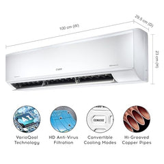 Cruise 2 Ton 3 Star Inverter Split AC with 7-Stage Air Filtration (100% Copper, Convertible 4-in-1, PM 2.5 Filter, Anti-Rust Technology, CWCVBM-VQ1W243, White)