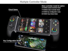 Mobile Gaming Controller for Iphone/Android with Case Support, Phone Game Controller Support Phone Case, RGB Light Hall Joystick, Turbo, Mobile Gaming Game-pad