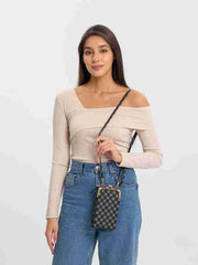 MOMISY Mobile Bag Cellphone Sling Bag Card Holder Wallet Handbag Crossbody multi-function Shoulder Bag for Girls & Women-Diamond (Black)