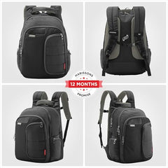 HARISSONS Vervo 40L Waterproof Laptop Backpack for Men & Women | Fits 15.6" Laptop with Sternum Strap, Quick Access Pocket, Detachable Key Holder, Organized Compartments & Raincover (Grey)