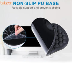 Tukzer Gel Mouse Pad Wrist Rest Memory-Foam Ergonomic Mousepad| Cushion Wrist Support & Pain Relief| Suitable for Gaming, Computer, Laptop, Home & Office Non-Slip Rubber Base (Grey)