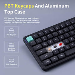 nuphy Air75 V3 Hot Swappable Wireless Mechanical Keyboard, 84 Keys 75% Custom Low Profile Keyboard with Knob, RGB Backlit, Gasket Mounted, Support Bluetooth/2.4GHz/USB-C,White-Red Nano
