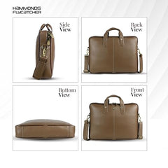 HAMMONDS FLYCATCHER Genuine Leather Office Bag for Men - 15.6 Inch Laptop Bag for Men for Professionals, Business Travelers - Adjustable Straps & Multiple Compartments - 1 Year Warranty - Brown