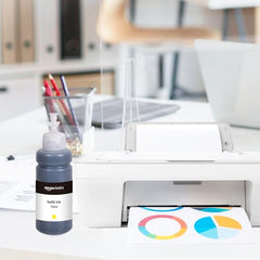 Amazon Basics Compatible Ink Refill Kit for Epson L130,L360,L380,L361,L565,L210,L220,L310,L350,L355,L365,L385,L405,L455 and L485 Printers | Vivid Color Matching Multi-Color Pack(C/M/Y/Bk - 70g x 4)