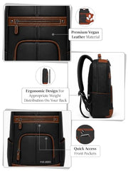 FUR JADEN Laptop Backpack With 15.6 Inch Laptop Compartment | Water Resistant For College School Work for Men & Women | With USB Charging Port