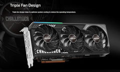 ASRock AMD Radeon RX 9070 Challenger 16GB 2520 MHz 20 Gbps GDDR6 256Bit GPU RT+AI Accelerators PCIe5.0 2x8-pin Triple Fan 700W Graphics Card 0DB Silent Cooling DisplayPort2.1a HDMI2.1b LED Indicator
