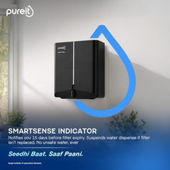 Pureit Wave Plus RO Purifier + Mineral + UV (Black) | Water Purifier for Home | Up to 45% Water Savings | Suitable for Borewell/Tanker/Municipal Supply | Wall Mountable | 7L Storage