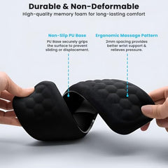 TECPHILE Mouse Pad Wrist Support with Massage Design, Ergonomic Dog Paw Mouse Mat, Pain Relief Memory Foam, Anti-Slip PU Base, Cushion Mousepad Wrist Rest for Gaming, Home, Office, Laptop, Computer