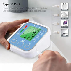 DR VAKU® BP Monitor Fully Automatic Blood Pressure Machine to Check Digital Accurate Level for Home Monitoring Device with Talking Function,Large Display + Cuff Kit Best Accurate Apparatus Measurement- White&Blue