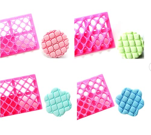 SYGA Cake Fondant Embossing Mold Multifunctional Patterns Embosser Cookie Cutter Molds Plastic Impression Mats Texture Lace Border Baking Mould Bakeware for Cupcake Wedding Cake Decoration Tools-6pcs