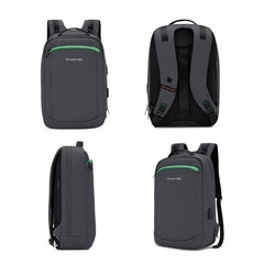 Nasher Miles Madison Passenger Workpack 22 Liters Water Resistant, Padded, Premium Reversed Polyester Black Yellow Laptop Backpack | USB charging| Unisex | Ideal For Office (Black & Yellow)