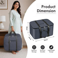 Storite 2 Pack Moisture Proof Nylon Underbed Storage Bag For Clothes Large | (54 x 46 x 28 cm) - BlackRed, Rectangular