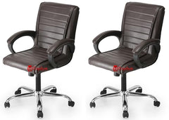 GOYALSON Ergonomic Revolving Office Home Swivel Desk Chair with Adjustable Height Smooth Moving (2, Black, Standard)