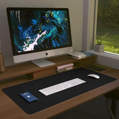 Scarters Desk Mat & Extended Mouse Pad 90x45cm | Reversible, Blue & Yellow