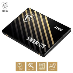 MSI SSD SPATIUM S270 SATA 2.5” 480GB – SATA 2.5" Internal Solid State Drive, Up to 500MB/s Read & 450MB/s Write, 3D NAND Flash, PHISON S11 Controller, Built‑in Data Security Features– 5‑Year Warranty