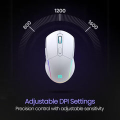 Portronics Toad One Bluetooth Mouse with 2.4 GHz & BT 5.3 Dual Wireless, 6 Buttons, Rechargeable, RGB Lights, Connect 3 Devices, Ergonomic Design for Laptop, Smartphone, Tablet (Black)