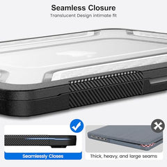 ProElite Transparent Case for MacBook Neo 13 inch 2026 Model Touch ID, Heavy Duty Honeycomb Hard Shell with Slim TPU Bumper and Fold Kickstand, Dark Blue