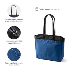 DailyObjects Recycled PET Dual Color Key Tote Bag For Women & Girls | Stylish Ladies Purse for Everyday Essentials | Fits any Laptop Upto 15.6 Inch | Padded Laptop Compartment - (Charcoal-Kelp)