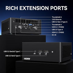 Intel NUC 14 Pro，for ASUS NUC 14 Pro NUC14RVH Revel Canyon AI Mini PC,Core Ultra 5 125H, Intel Arc GPU,AI Ready,32GB DDR5, 512GB SSD, Win 11 Pro, 8K/4K Quad Display/BT 5.3/WiFi 6E/Thunderbolt 4