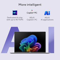 ASUS Vivobook 16, Snapdragon X, 16GB RAM, 512GB SSD, FHD+ 16", Windows 11, Office Home 2024, Quiet Blue, 1.88kg, X1607QA-MB049WS, Qualcomm Adreno iGPU, 45TOPS, M365 Basic (1Year)* Laptop