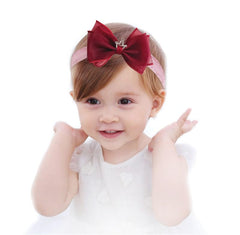 SYGA 3 Pcs Children Girl Baby Elastic Hairband Princess Wind Bow Flower Headband Suit Baby Headdress Photo Hair Accessories for 0-3 Years (Color - A) - Multicolor