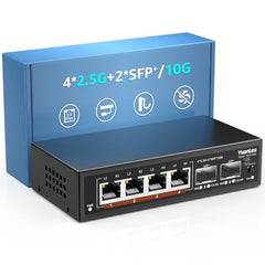 YuanLey 18 Port 2.5G PoE Switch Unmanaged, 16 x 2.5G Base-T PoE Ports, 2 x 10G RJ45 UpLink, IEEE802.3af/at, 250W, Compatible with 100/1000/2500Mbps, Metal Case, 2.5Gbe Network Switch