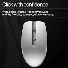 HP 710 Rechargeable Silent Mouse/6 programmable buttons/90-day Rechargeable Battery Life Track-On Glass Sensor(Silver)