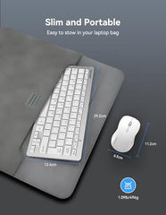 TECKNET Wireless Keyboard and Mouse Combo, Mini Cordless Computer Keyboard and Mouse Set 2.4GHz, Silent Adjustable 1600 DPI, Quiet Click, Lag-Free for Computer, Laptop, PC, Windows, Mac, Chrome OS