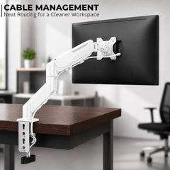 STAR WORK Single Monitor Desk Mount for 13–34” Inch Screens, Heavy Duty Adjustable VESA Monitor Arm with C-Clamp & Grommet Base | Full Motion Tilt & Swivel Rotation (Purple Arm Stand)