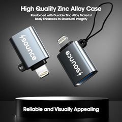 Sounce USB to 3.5mm Female Adapter, USB Headphone Audio Jack External Stereo Sound Cable Cord Splitter for MacBook, Laptop, Linux, PS4, Headset - Grey