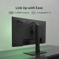 Acer B277U GB 27 inch WQHD (2560x1440) IPS Monitor | ErgoStand Tilt Swivel Pivot Height Adjust | 120Hz AdaptiveSync |TUV Low BlueLight | Strong Sturdy Design | HDMI DP Audio Out | Speakers I Black