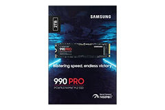 Samsung 990 PRO w/Heatsink SSD 2TB PCIe 4.0 M.2 Internal Solid State Hard Drive, Fastest Speed for Gaming, Heat Control, Direct Storage and Memory Expansion, Compatible w/ Playstation5, MZ-V9P2T0CW