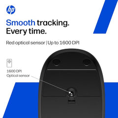 HP 240 Bluetooth Wireless Mouse with 3 Buttons/1600 DPI Red Optical Tracking/Sleek and Ambidextrous/Compatible to Windows 10, macOS, Chrome OS, 3 Years Warranty (Black)
