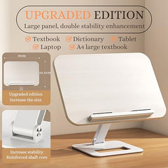 Sunchhaya Acrylic Book Stand for Reading – Clear Adjustable Book Holder with 360° Rotating Base, Foldable Reading Stand for Desk, Cookbook, Tablet & Laptop Stand, Height & Angle Adjustable (R22H)