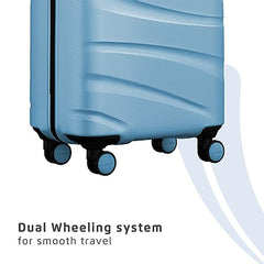 Safari 3Pc Polycarbonate Persia Set-55+65+77 Cms Small, Medium & Large Size (Cabin & Check-in) 8 Wheels Luggage/Speed_Wheel Suitcase/Trolleys (Pearl Blue)