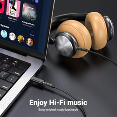 One Plus USB-C to 3.5mm Headphone Jack Adapter | Type-C to AUX Audio Converter for OnePlus, Xiaomi, Realme, Vivo (NOT for Samsung/iPad/Pixel) - Black