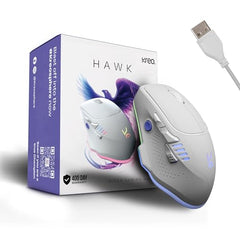 Kreo Hawk Gaming Mouse with Programmable Buttons & RGB Lighting | Top Pixart Sensor | Adjustable DPI with 1.5m Long Braided Cable and Optical Sensor | Lightweight & Durable (Hawk- Black)