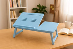 DDS Dream Decor Shoppee Wood Portable Laptop Table Adjustable Height With 1 Drawer (Blue)