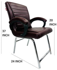 RATISON Special Director Principal Manager Office Visitor with arm Rest with Double Pipe Frame and Cushioned seat Back (2, Black, Double Pipe Frame)
