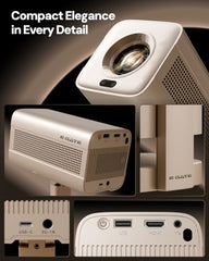 E GATE Atom 3X Projector 4k Ultra HD, Automatic Keystone & Precise Focus, 1080p Native | Rotatable Design | Android 14, Netflix Prime 11,000 Lumens, HDMI-ARC WiFi-6 BT, for Home use Egate