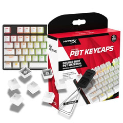 HyperX PBT Keycaps – Full Key Set, Double Shot PBT Material, (Layout), (Keys), White (519T5AA#ABA)
