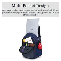 Martucci 36L Spacious Lightweight Polyester Laptop Backpack Unisex/College/School/Travel Backpack/Business Bag/Unisex Travel Backpack with Rain Cover (Compatible with upto 17 inch laptop)(Navy Blue)