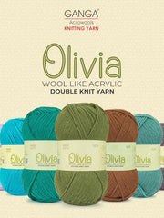Ganga Acrowools Acrylic Olivia,Double Knit Yarn. Hand Knitting&Crochet Yarn. Oekotex Class 1 Certified. Pack of 2 Balls-100Gms Each. Shade No-Olv012, Maroon